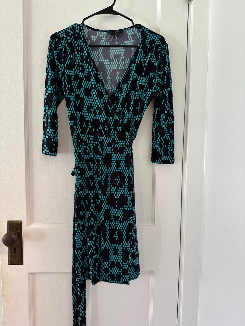 Banana Republic Black & Teal Wrap Dress